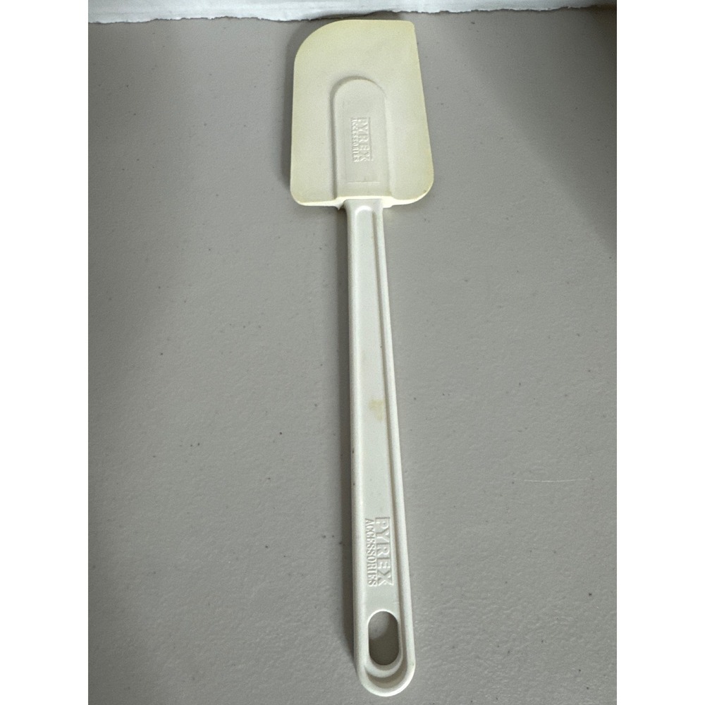 Vintage Pyrex Accessories White Rubber Spatula Scraper 10 Inch Kitchen Tool